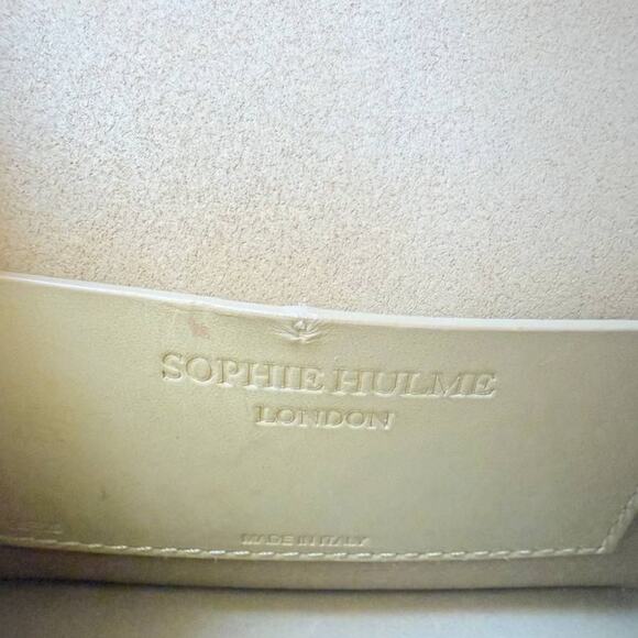 Sophie Hulme Beige/Brown Leather Crossbody Bag - Picture 7 of 9